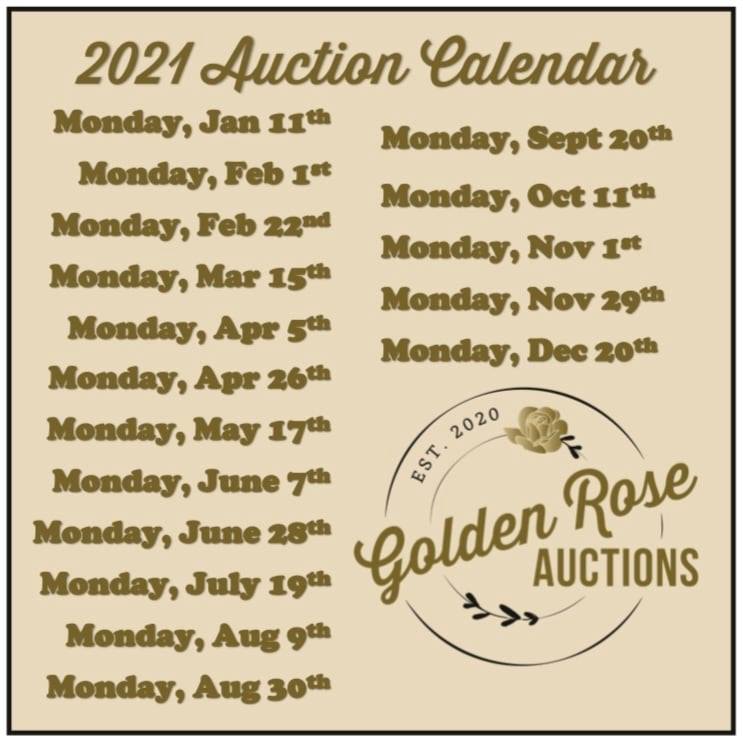 Auction Calendar Golden Rose Auctions